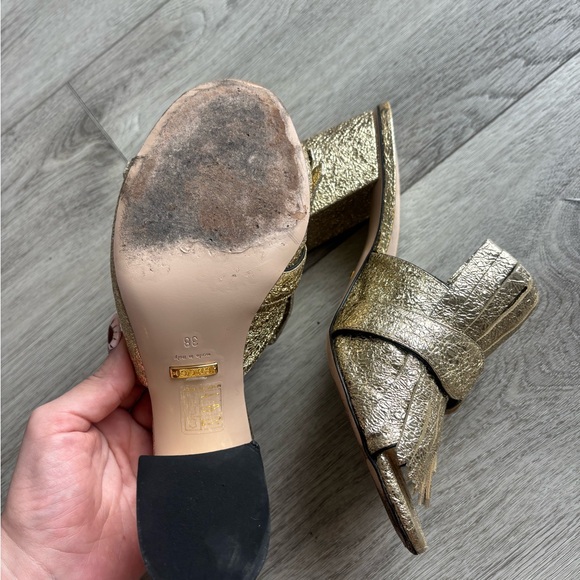 GUCCI MARMONT GG FRINGED MULES - Picture 3 of 3